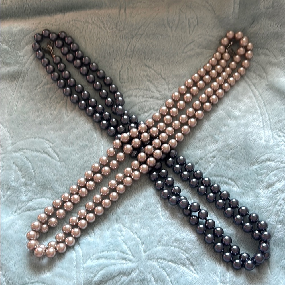 Set of 2 - XL Layering Faux Pearl Necklaces by White House Black Market